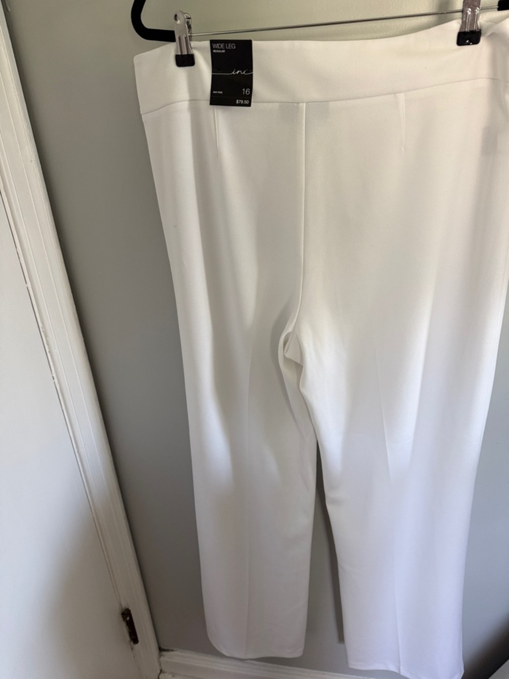 INC International Concepts Crisp White Wide-Leg Trousers